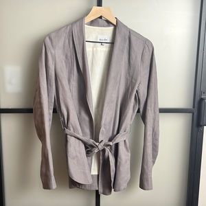 Steven Alan Taupe Linen Blend Belted Blazer